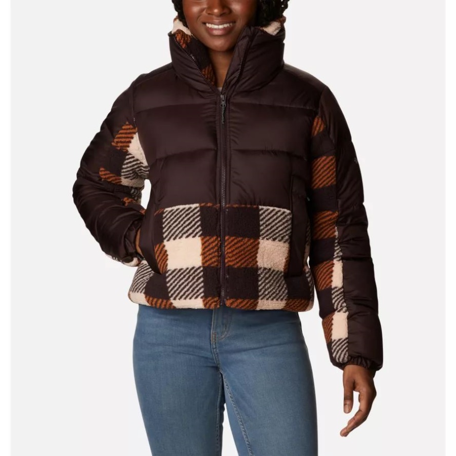 Columbia Sale New Cinder/Warm Copper Check Multi Women's Leadbetter Point Sherpa Hybrid Jacket