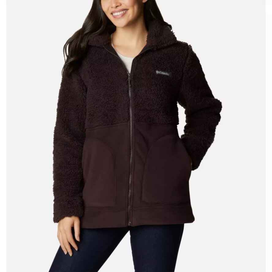 Columbia Sale New Cinder Women's Winter Pass Sherpa Long Full Zip Fleece Jacket