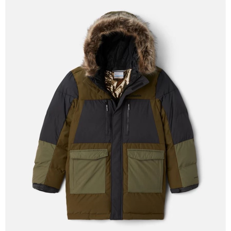 Columbia Sale New Olive/Shark/Stone Green Boy's Marquam Peak Fusion Winter Parka