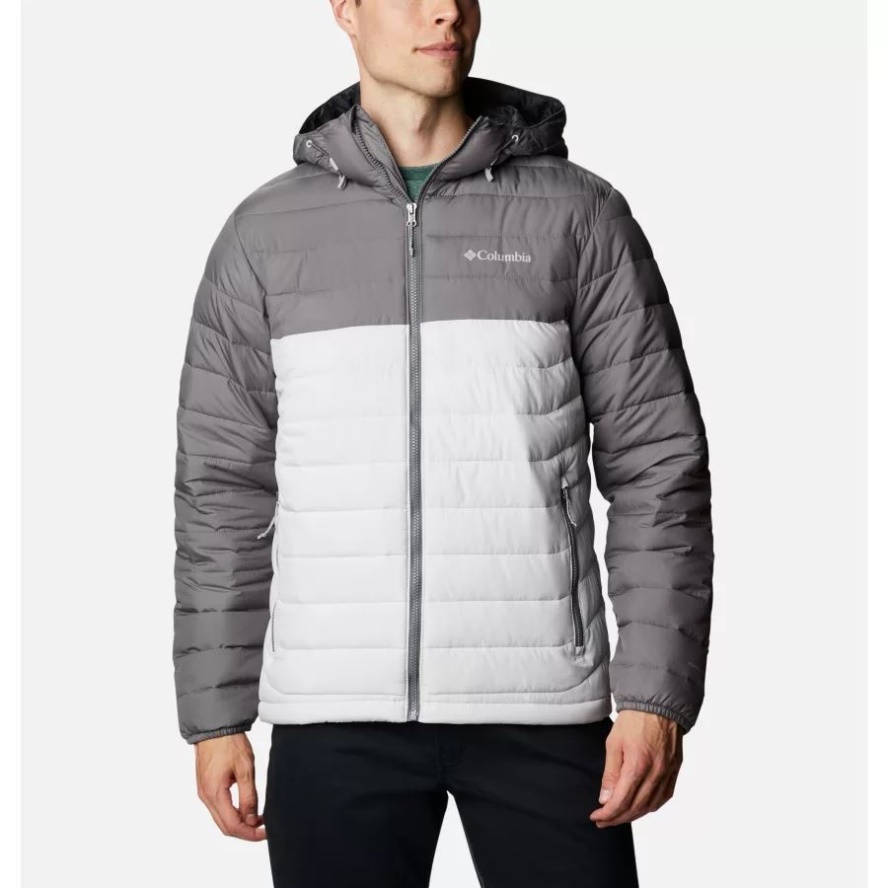 Columbia Sale Nimbus Grey/City Grey Men's Powder Lite Hooded Insulated Jacket
