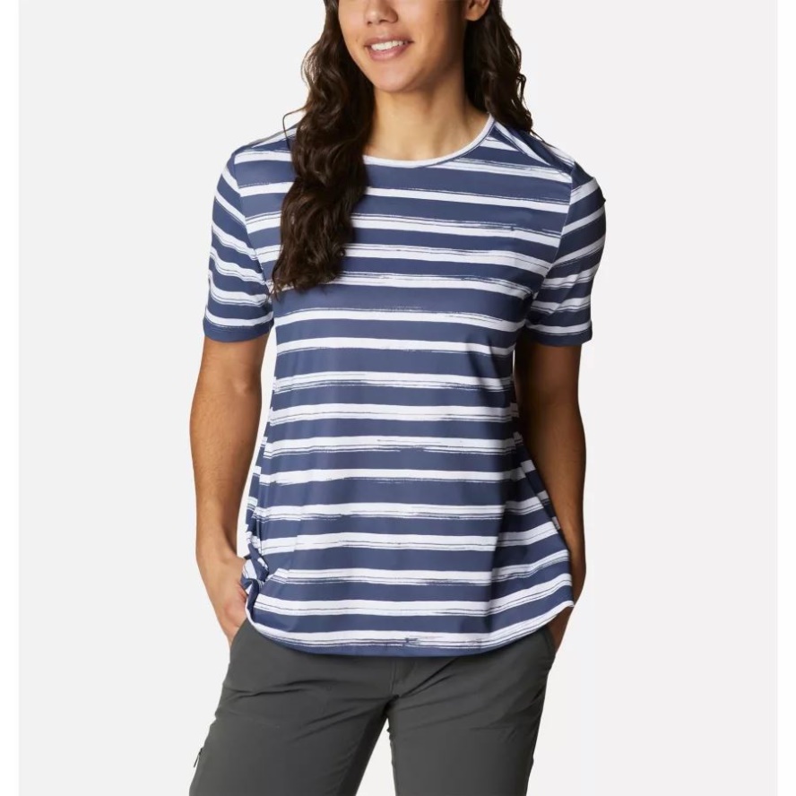 Columbia Sale Nocturnal Brush Stripe Women's Chill River Short Sleeve Shirt