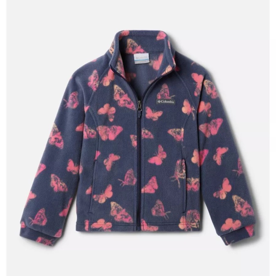 Columbia Sale Nocturnal Flutter Wonder Girls' Benton Springs II Printed Fleece Jacket