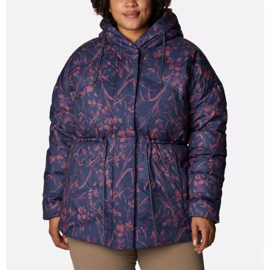 Columbia Sale Nocturnal Herringtons Print Women's Icy Heights II Down Novelty Jacket Plus Size