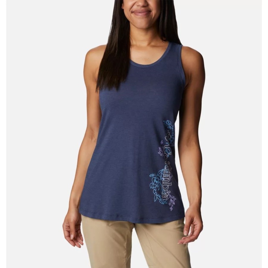 Columbia Sale Nocturnal Hthr/Blooming Lines Graphic Women's Bluff Mesa Tank