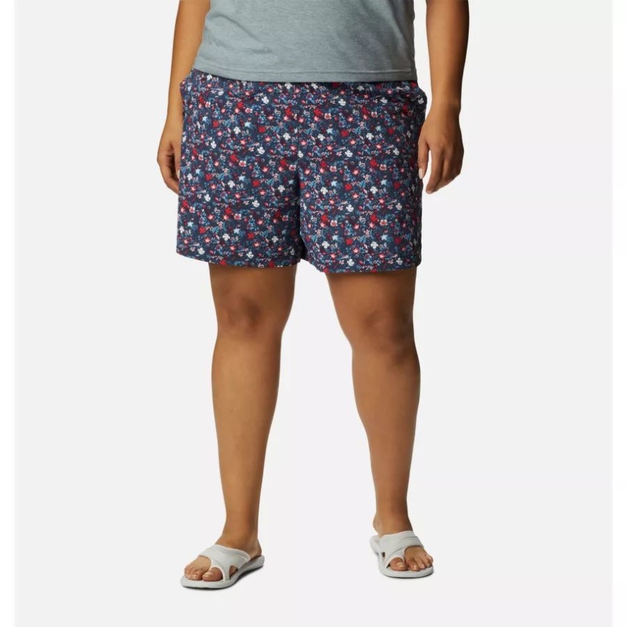 Columbia Sale Nocturnal/Mini Hibiscus Women's Sandy River II Printed Shorts Plus Size