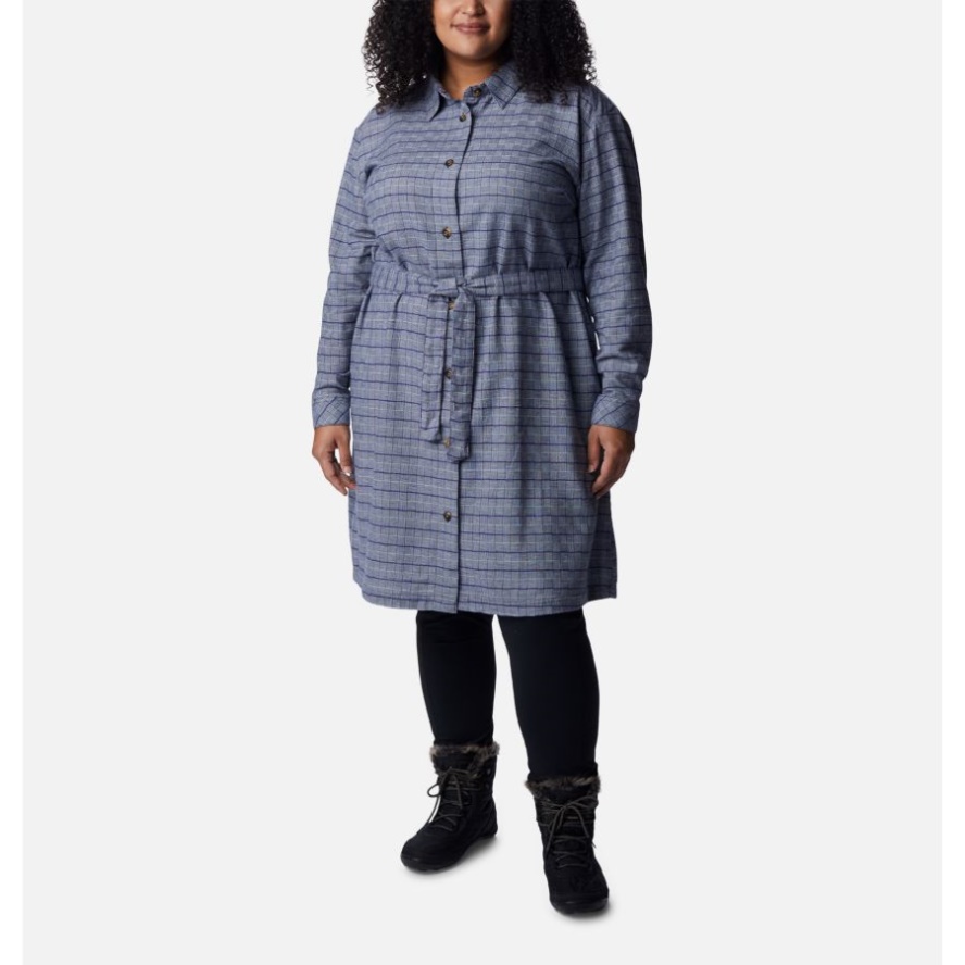Columbia Sale Nocturnal Twill Women's Holly Hideaway Flannel Dress Plus Size