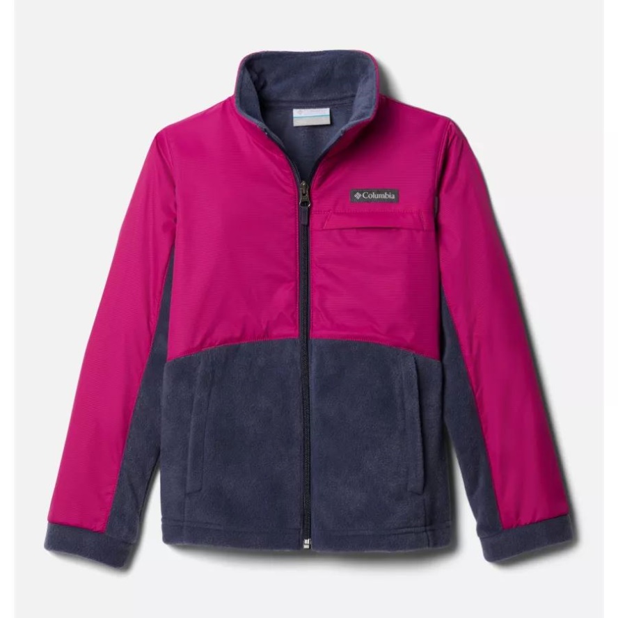 Columbia Sale Nocturnal/Wild Fuchsia Girls' Benton Springs III Overlay Fleece Jacket