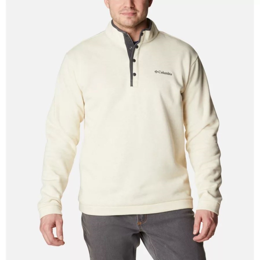 Columbia Sale Oatmeal Heather Men's Hart Mountain Half Snap Shirt