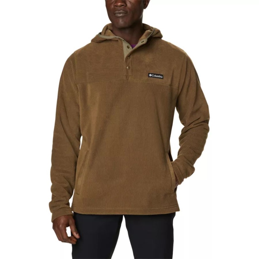 Columbia Sale Olive Green Men's Steens Mountain Novelty Half Snap Fleece Hoodie