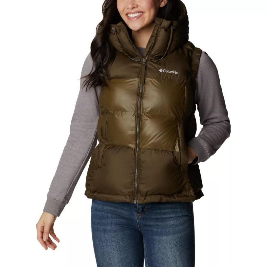 Columbia Sale Olive Green Women's Pike Lake II Hooded Insulated Puffer Vest