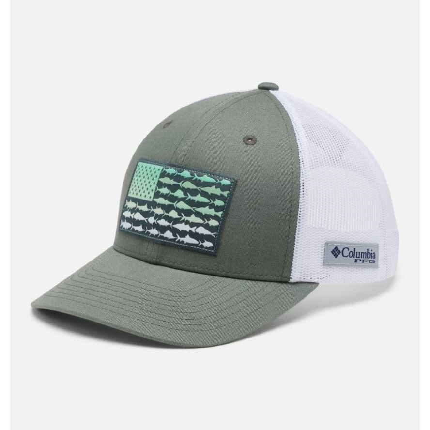 Columbia Sale PFG Fish Flag Mesh Snapback High Crown Metal