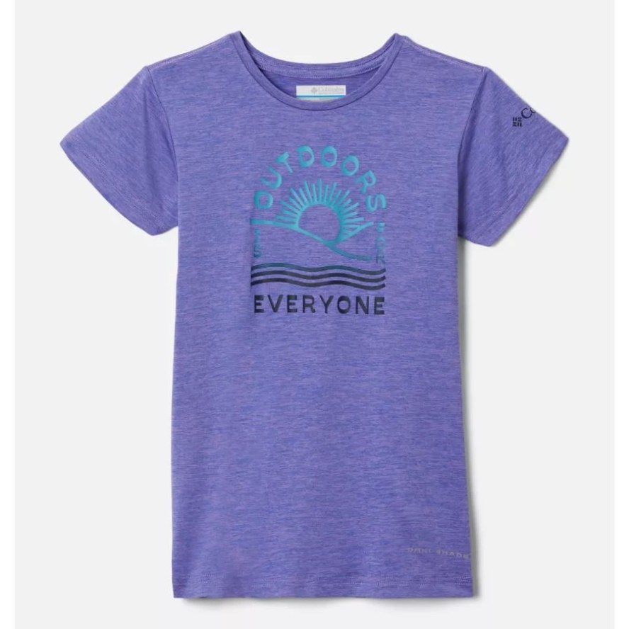 Columbia Sale Paisley Purple Hthr/Outdoors Everyone Girls' Mission Peak Short Sleeve Graphic T-Shirt