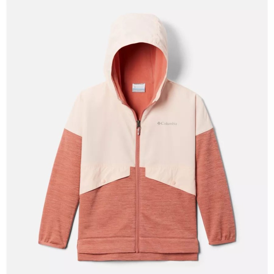 Columbia Sale Peach Blossom/Dark Coral Heather Girl's Out-Shield Dry Fleece