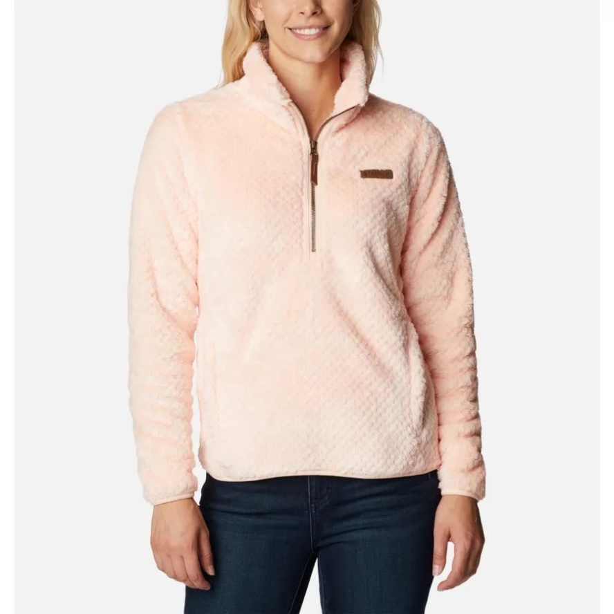 Columbia Sale Peach Blossom Women's Fire Side Quarter Zip Sherpa Fleece