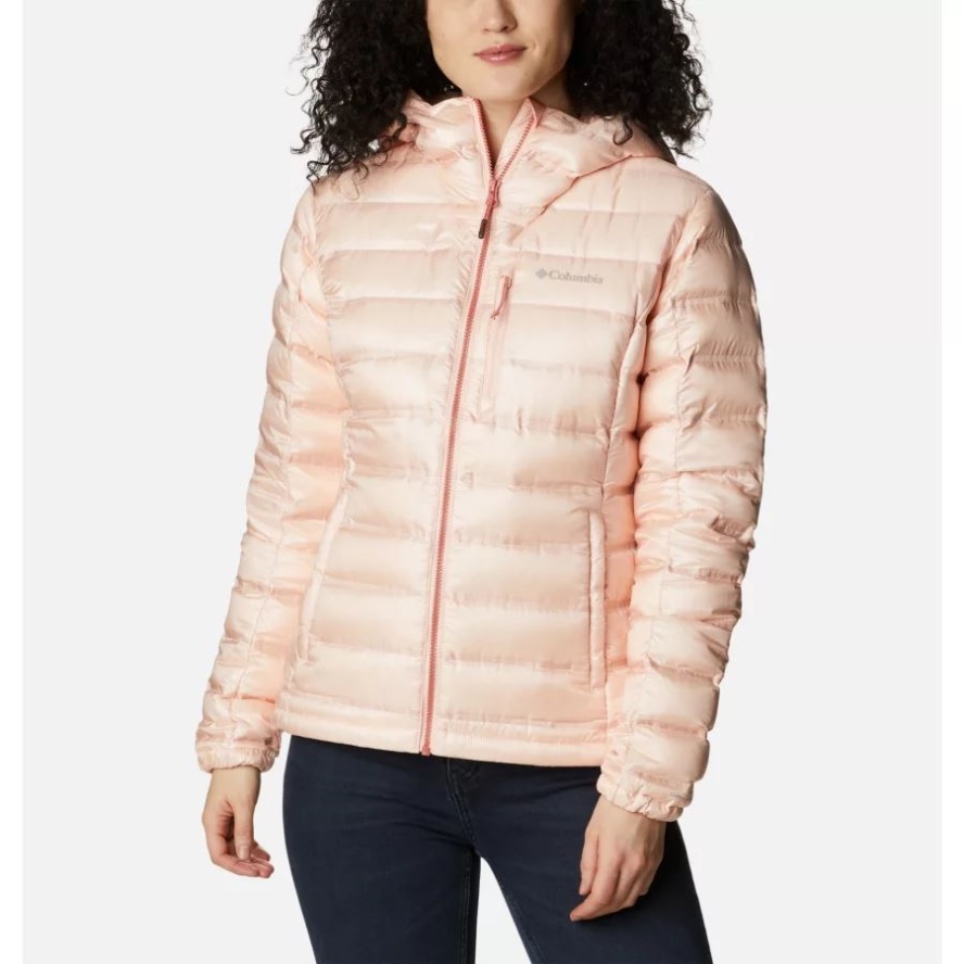 Columbia Sale Peach Blossom Women's Pebble Peak Down Hooded Puffer Jacket