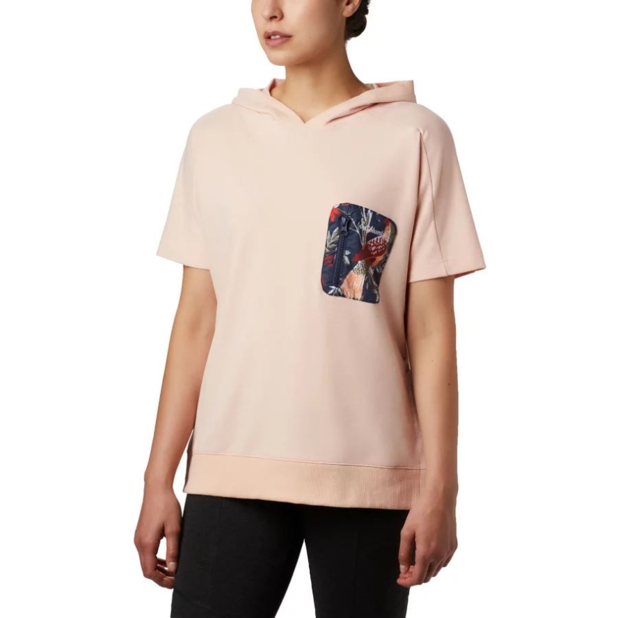 Columbia Sale Peach Cloud/Nocturnal/Birds N Branches Women's Columbia Sale Park Short Sleeve Hoodie
