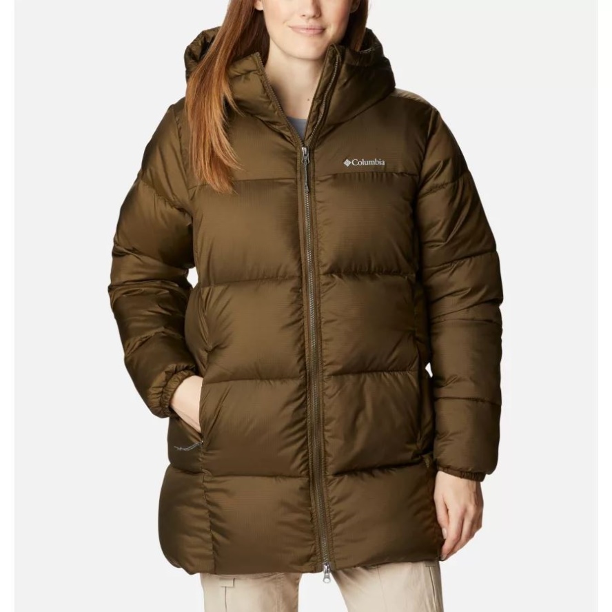 Columbia Sale Puffect Mid Hooded Jacket Olive Green