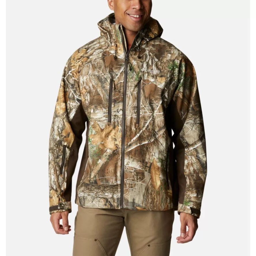 Columbia Sale Realtree Edge Men's PHG Trophy Rack Silent Rain Jacket