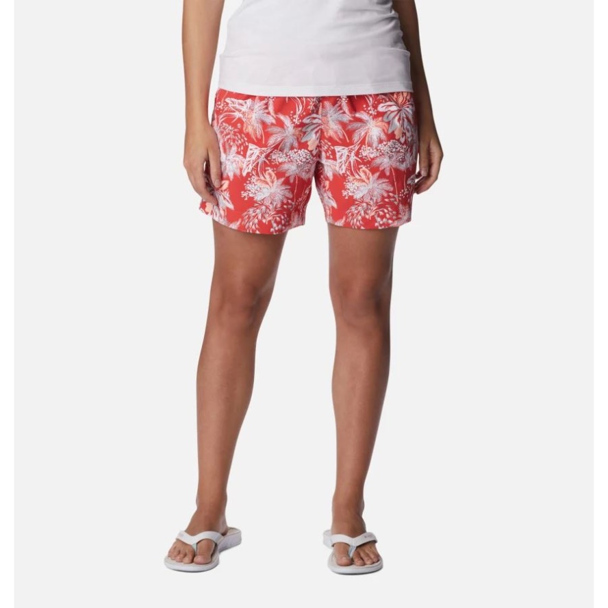 Columbia Sale Red Hibiscus Festive Fishin' Women's PFG Super Backcast Water Shorts