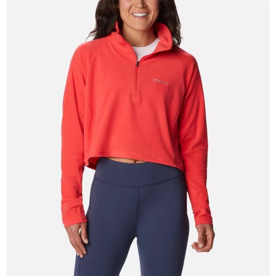Columbia Sale Red Hibiscus Women's Glacial II Casual Cropped Fleece