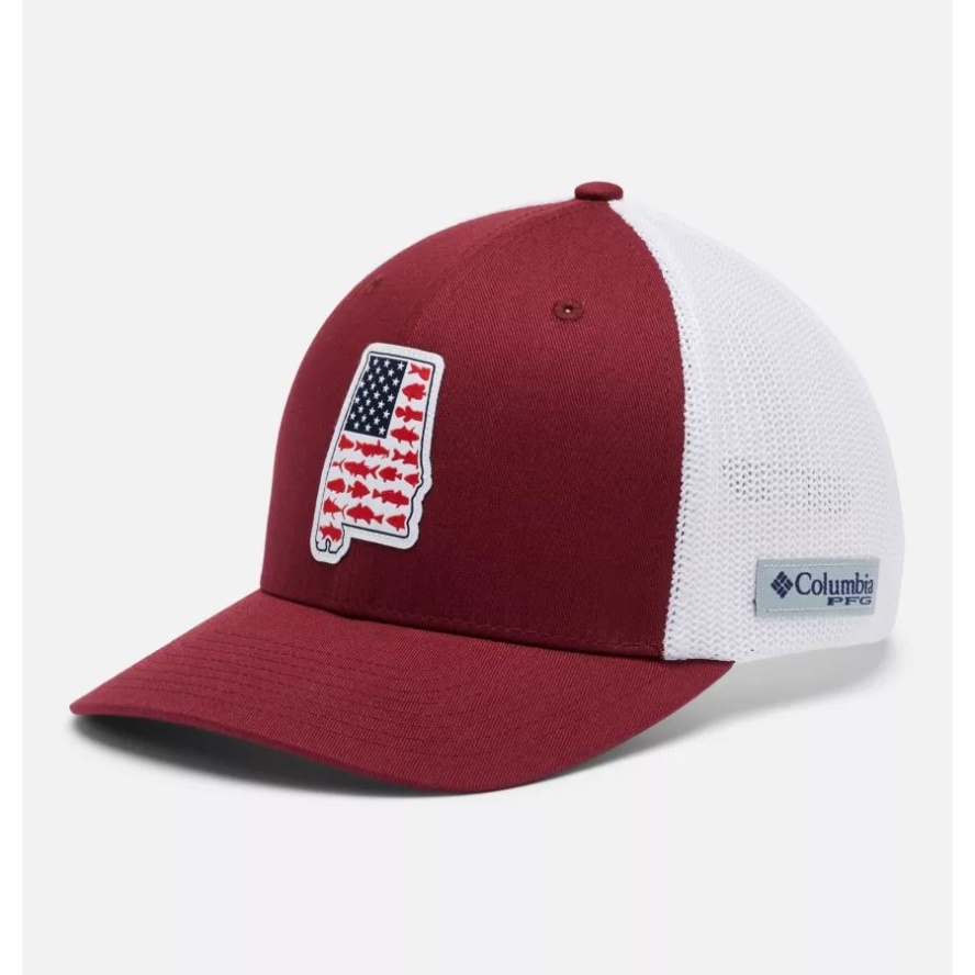 Columbia Sale Red Jasper/Alabama Patch PFG Mesh Stateside Ball Cap