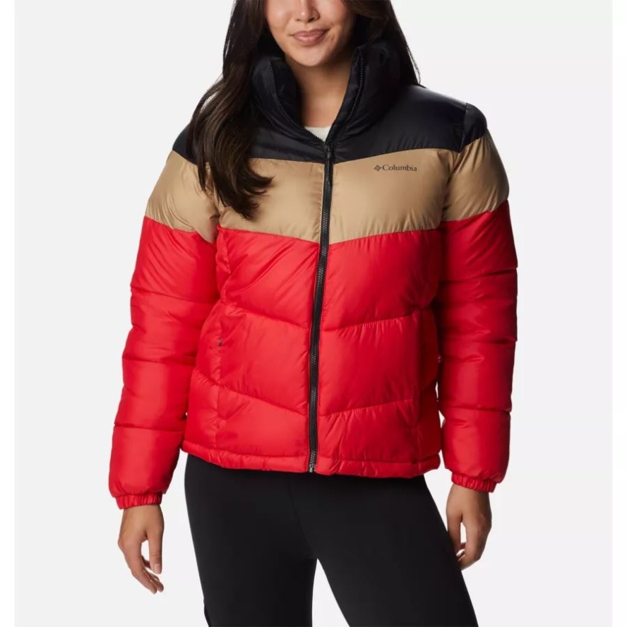 Columbia Sale Red Lily/Beach/Black Women's Puffect Color Blocked Jacket
