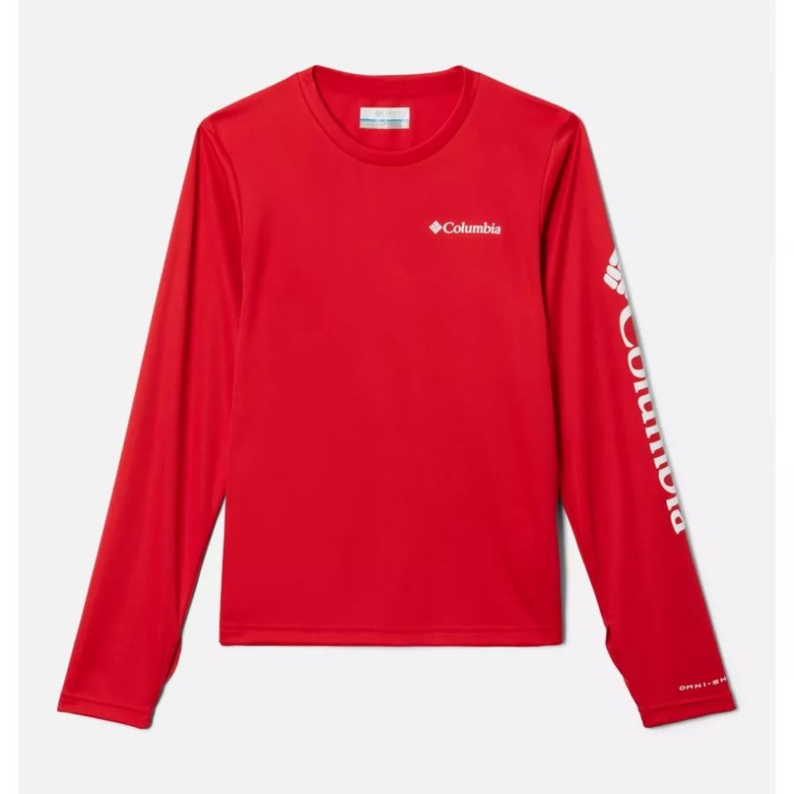 Columbia Sale Red Lily Kids' Fork Stream Long Sleeve Shirt
