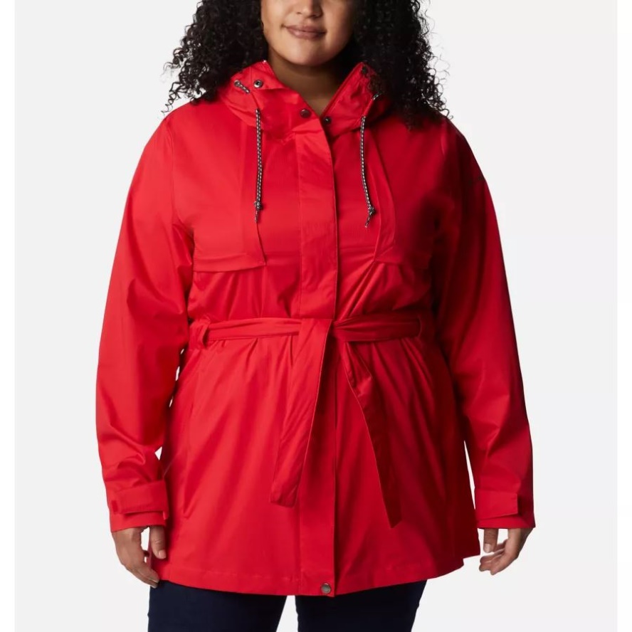 Columbia Sale Red Lily Women's Pardon My Trench Rain Jacket Plus Size