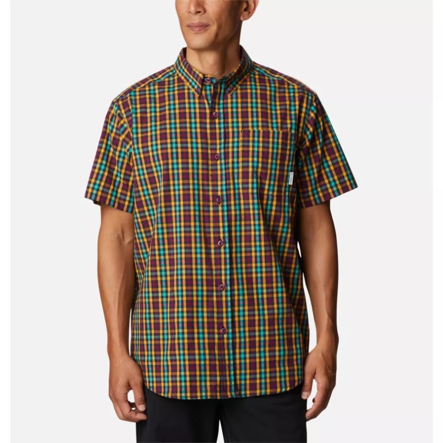 Columbia Sale Red Onion Everyday Gingham Men's Rapid Rivers II Short Sleeve Shirt