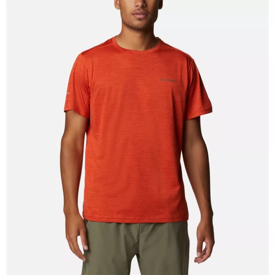 Columbia Sale Red Quartz Heather Men's Alpine Chill Zero Technical T-Shirt