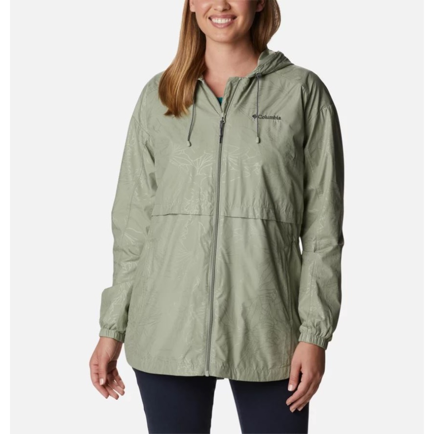 Columbia Sale Safari Leafy Lines Emboss Women's Auroras Wake III Hooded Jacket