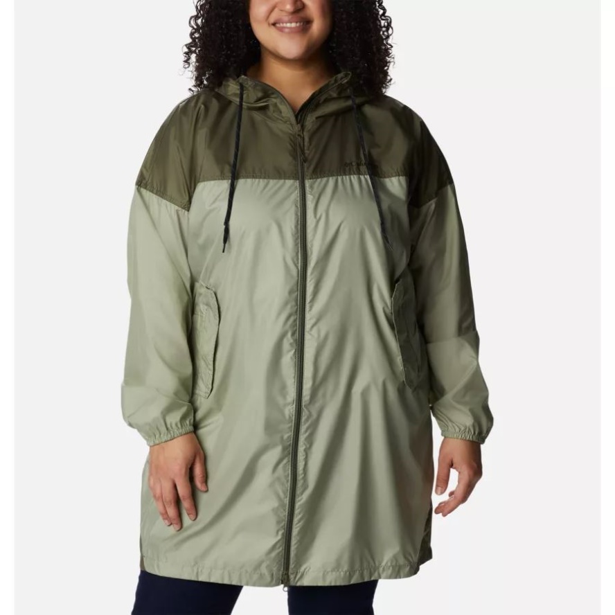 Columbia Sale Safari/Stone Green Women's Flash Challenger Long Windbreaker Plus Size