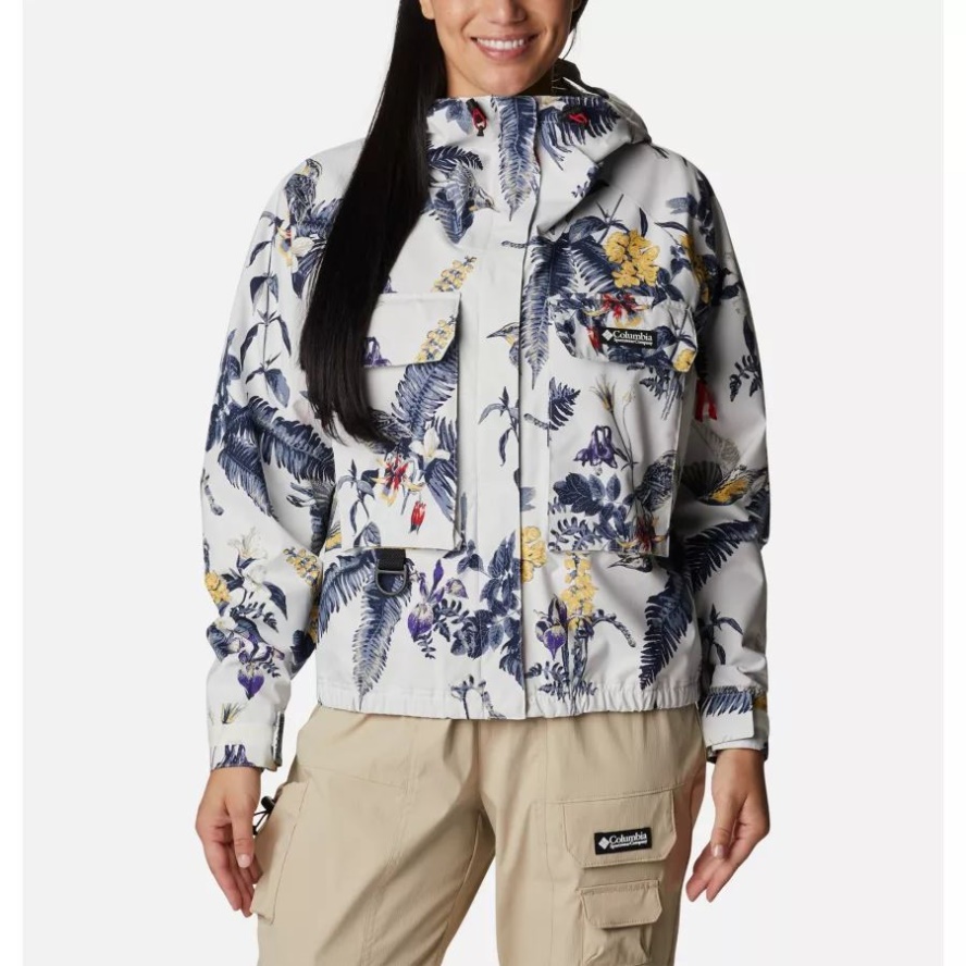 Columbia Sale Sea Salt Wildlife Guide Print Women's Field Creek Fraser Cropped Shell Jacket
