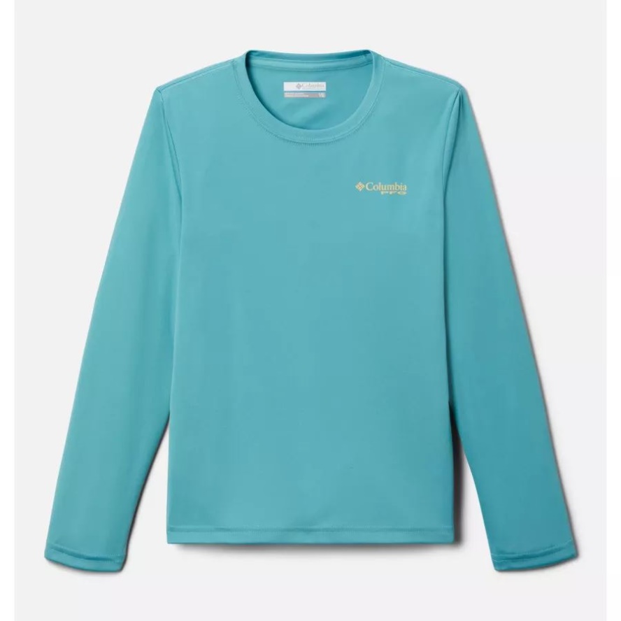 Columbia Sale Sea Wave/Sweet Corn - Trout Boys' PFG Terminal Tackle University Long Sleeve Shirt