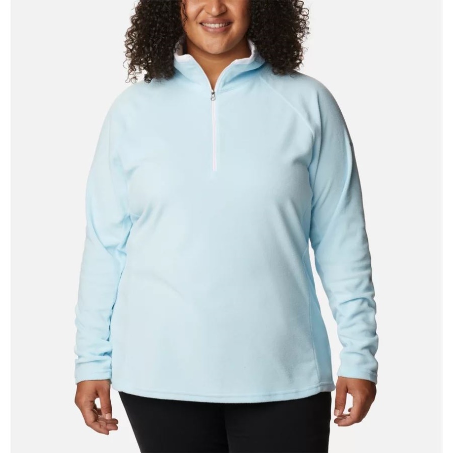 Columbia Sale Spring Blue/White Women's Glacial IV 1/2 Zip Plus Size