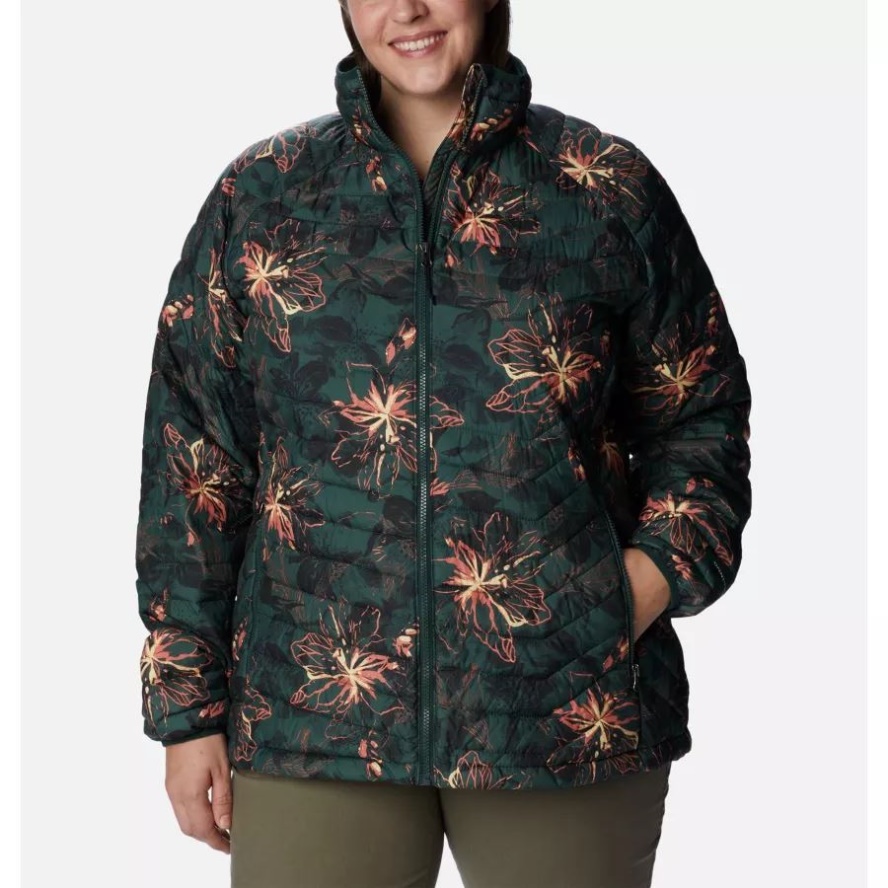 Columbia Sale Spruce Aurelian Print Women's Powder Lite Jacket Plus Size
