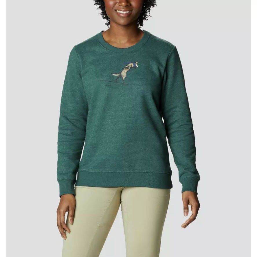 Columbia Sale Spruce Heather/Skiing Fox Women's Hart Mountain II Graphic Crew Sweatshirt