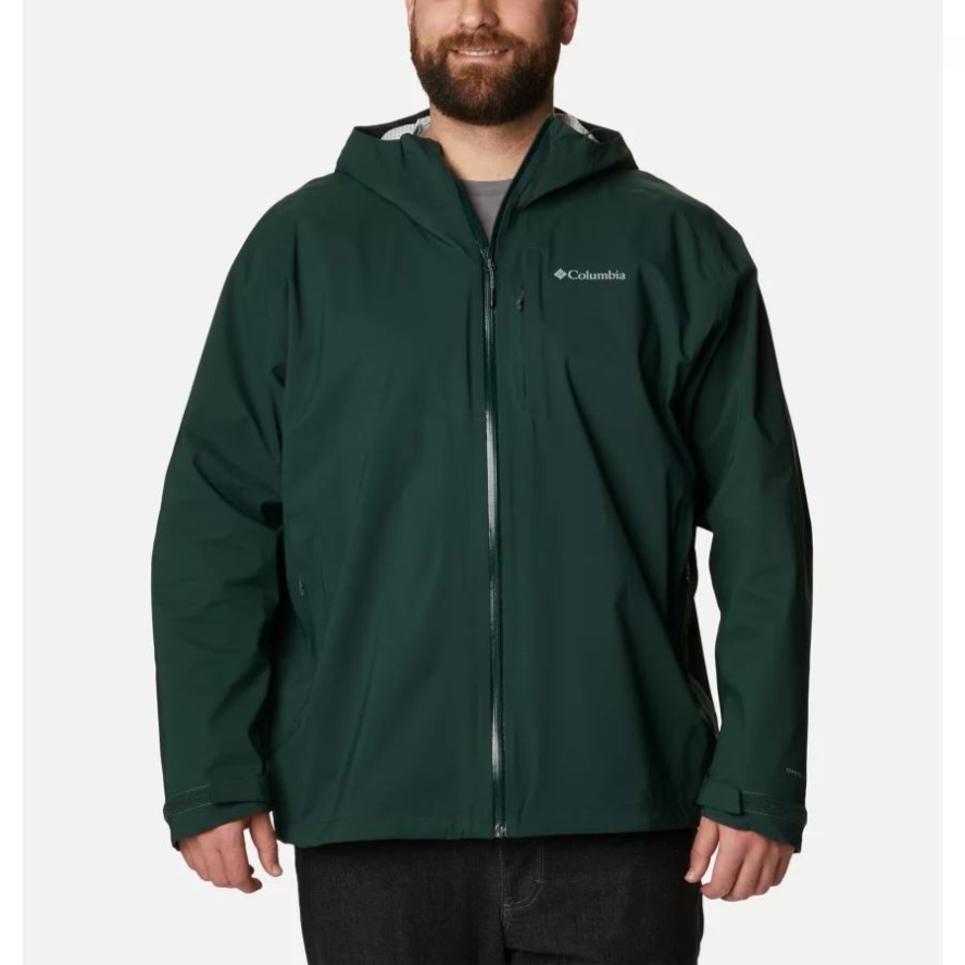 Columbia Sale Spruce Men's Ampli-Dry Waterproof Shell Walking Jacket Extended Size