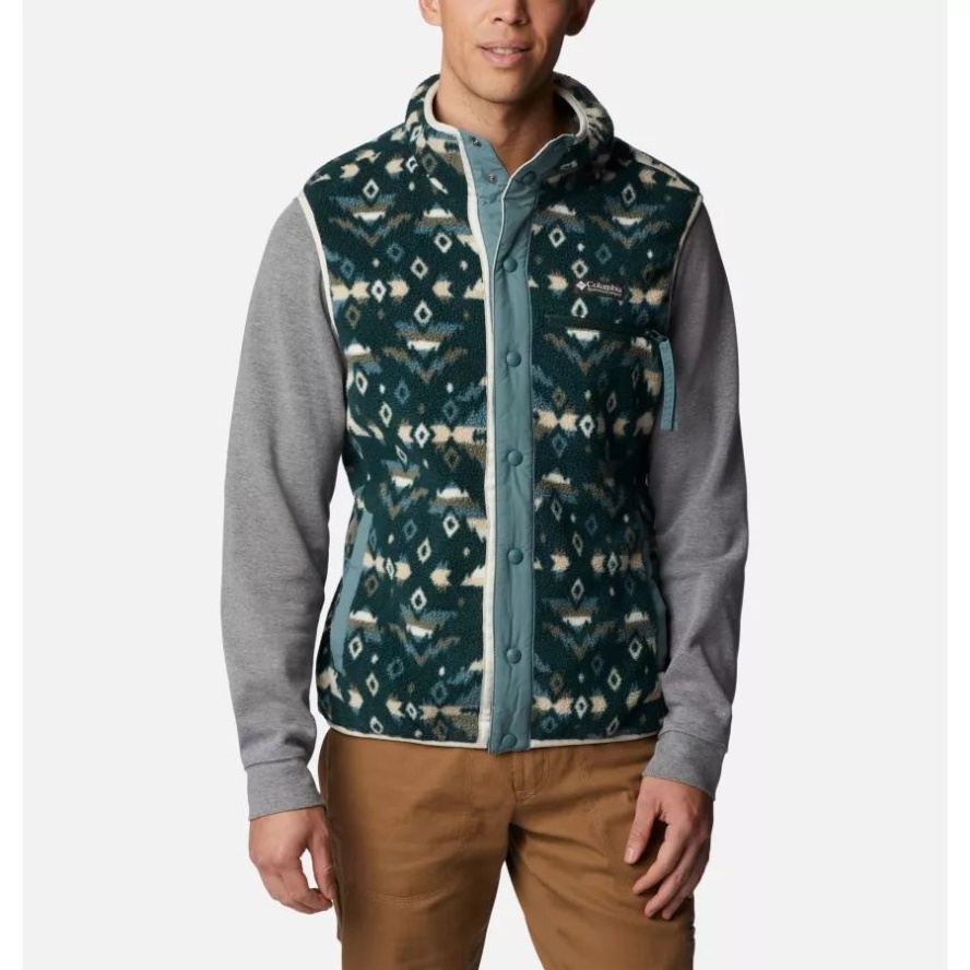 Columbia Sale Spruce Rocky Mountain Print Men's Helvetia Fleece Vest