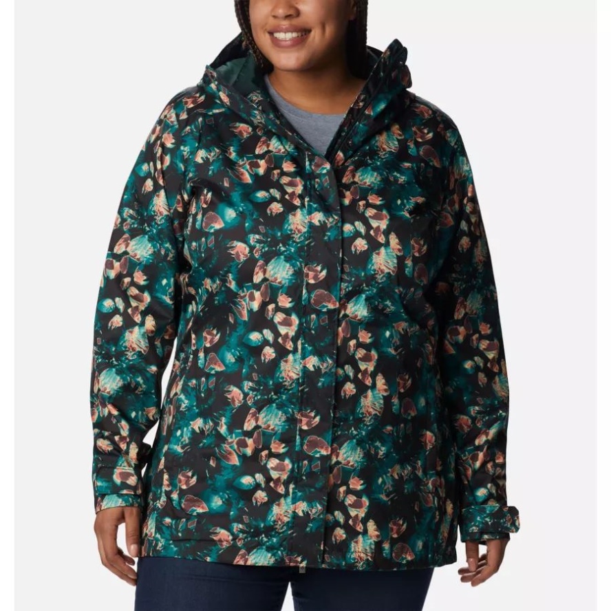 Columbia Sale Spruce Solarized Print Women's Splash A Little II Jacket Plus Size