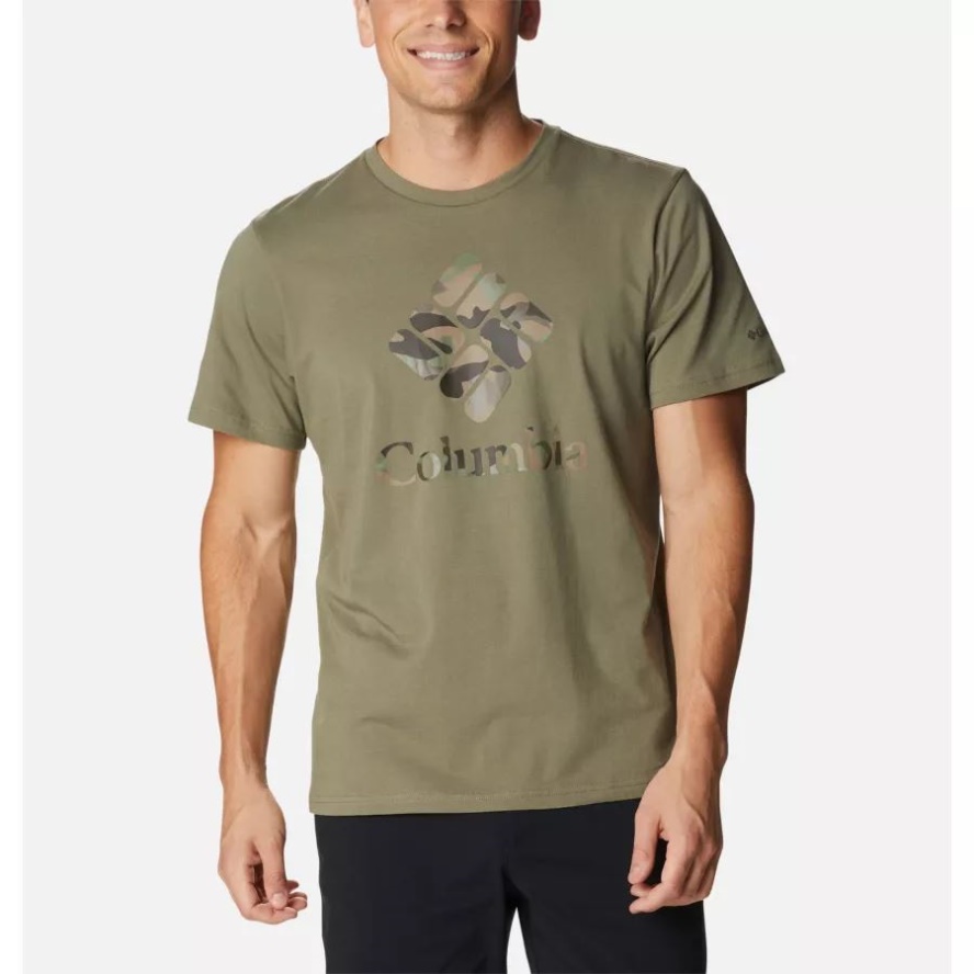 Columbia Sale Stone Green/CSC Camo Graphic Men's Rapid Ridge Graphic T-Shirt