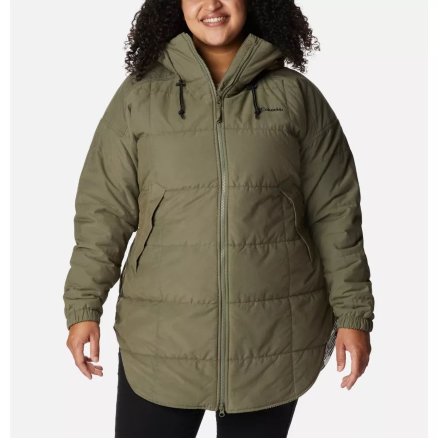 Columbia Sale Stone Green/Chalk Check Print Women's Chatfield Hill Novelty Jacket Plus Size