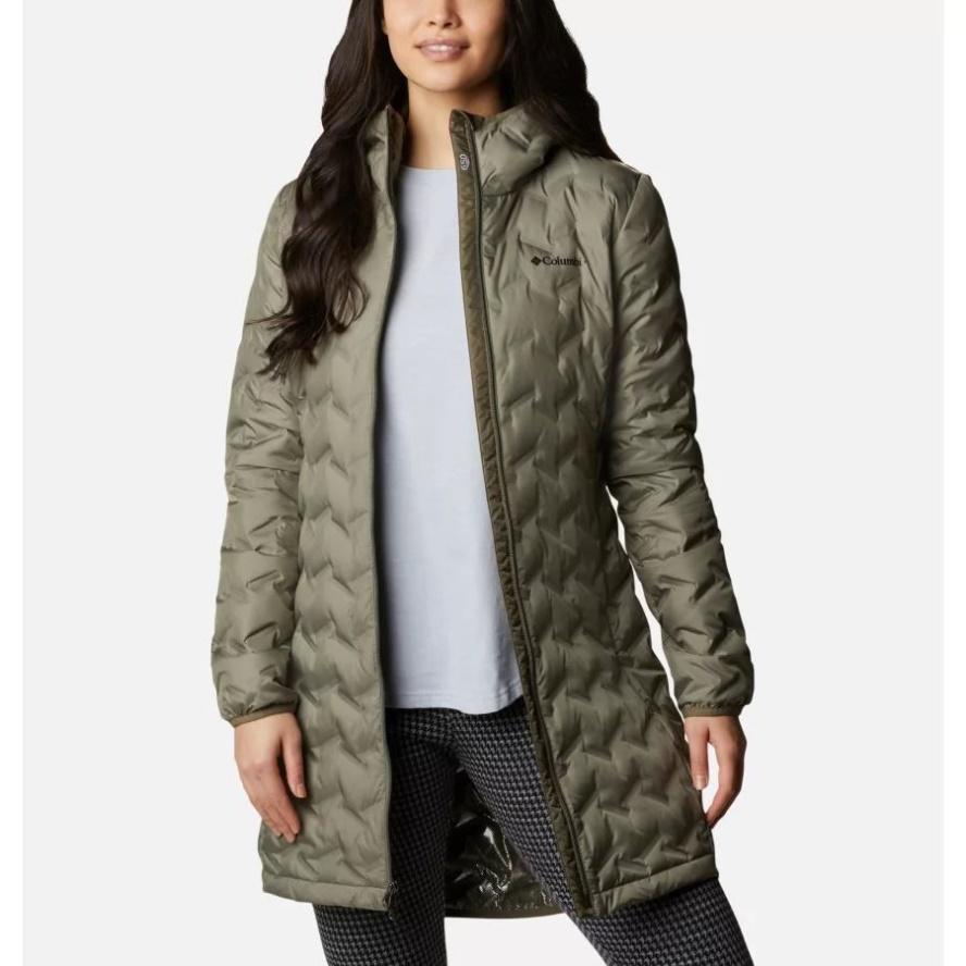 Columbia Sale Stone Green Delta Ridge Long Down Jacket