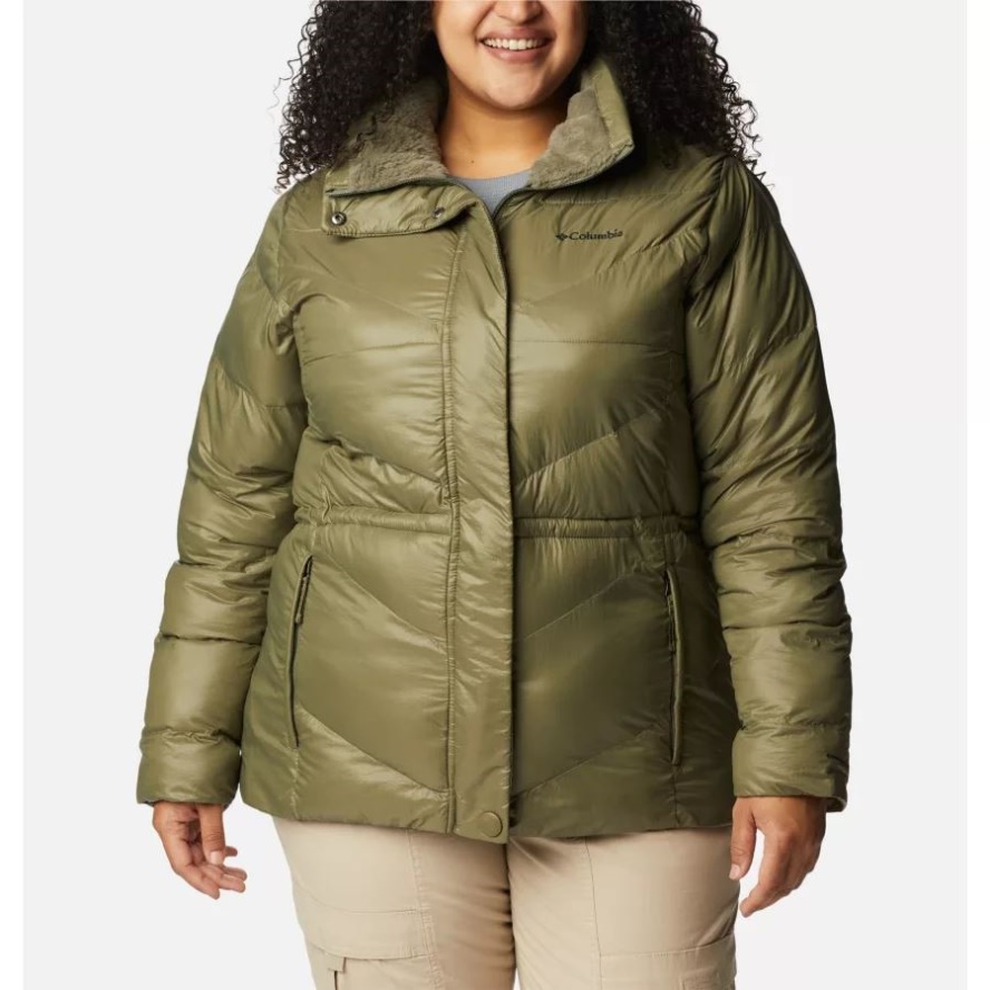 Columbia Sale Stone Green Gunmetal Women's Peak to Park II Insulated Hooded Jacket Plus Size
