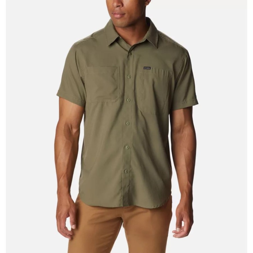 Columbia Sale Stone Green Men's Silver Ridge Utility Lite Short Sleeve Shirt Tall