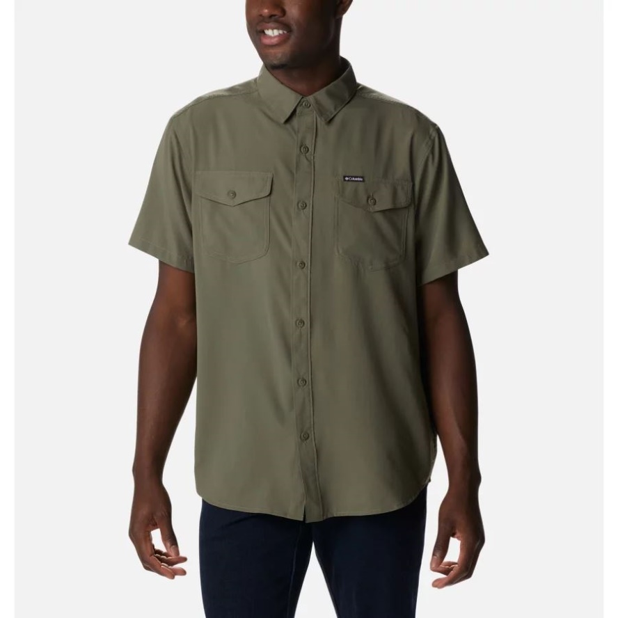Columbia Sale Stone Green Men's Utilizer II Solid Short Sleeve Shirt