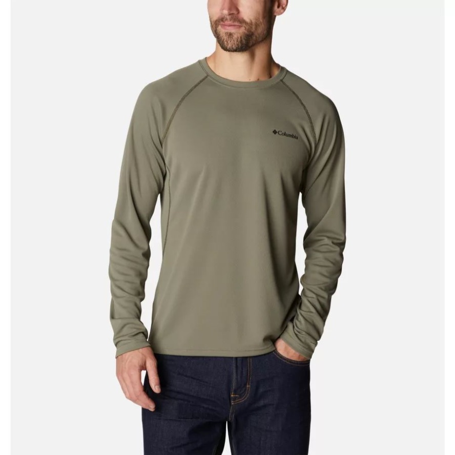 Columbia Sale Stone Green/Olive Green Men's Narrows Pointe Long Sleeve Shirt