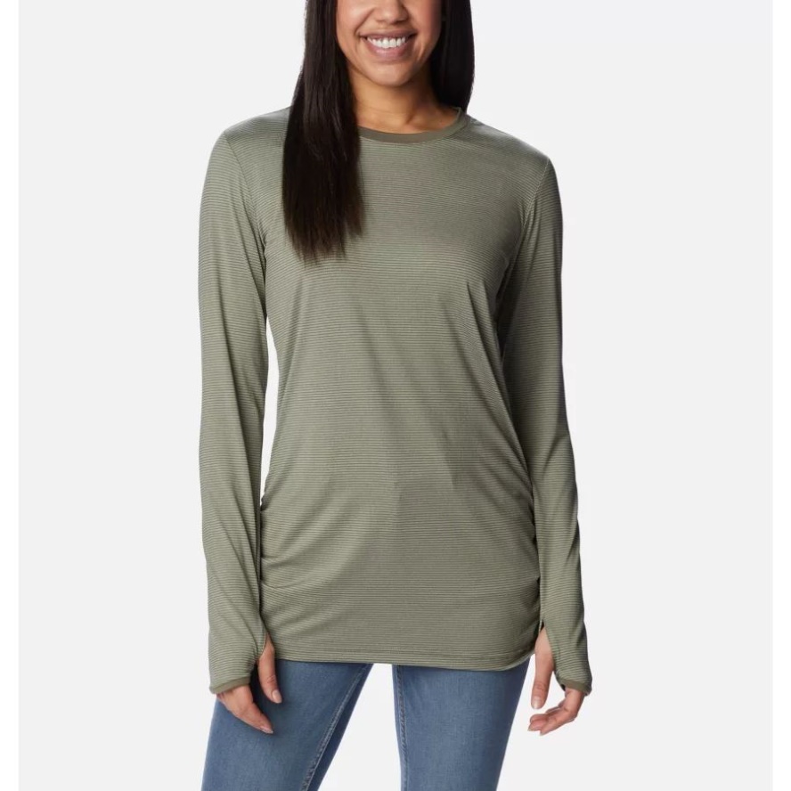 Columbia Sale Stone Green Women's Leslie Falls Long Sleeve Shirt