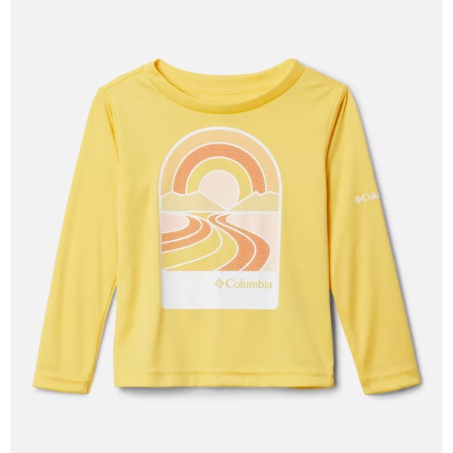 Columbia Sale Sun Glow/Suntrek Trails II Girls' Toddler Mirror Rock Long Sleeve Graphic Shirt