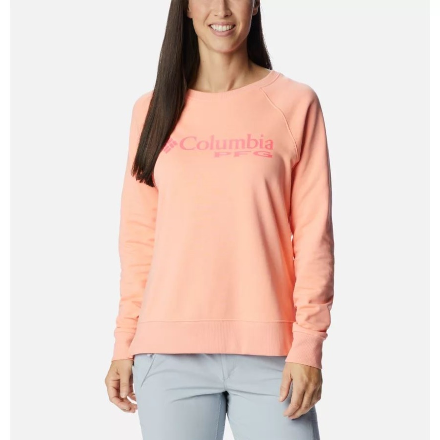 Columbia Sale Tiki Pink Women's PFG Slack Water French Terry Crew Sweatshirt